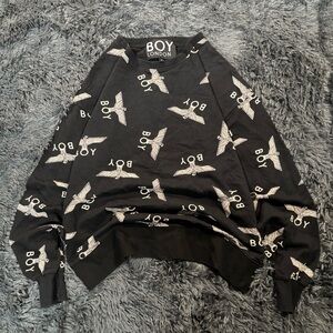 BOY London Black Logo Print Crewneck Sweatshirt